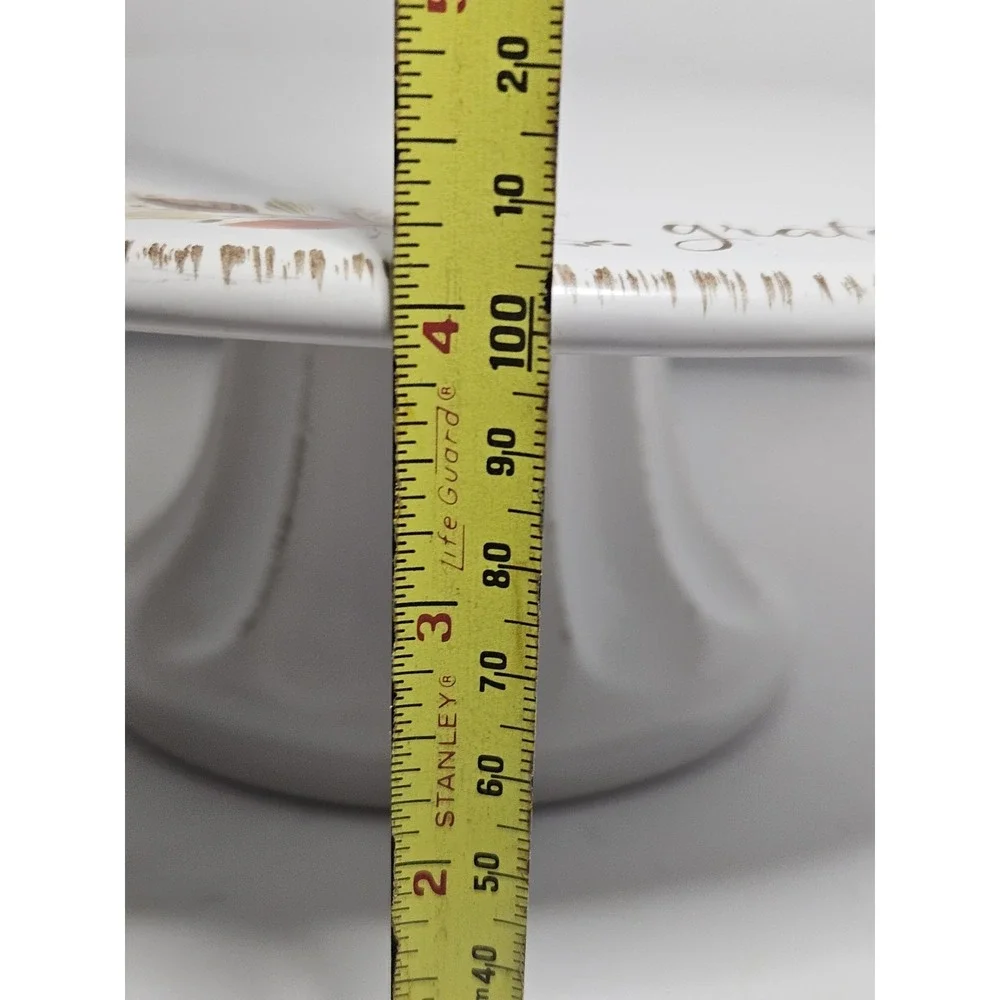 Celebrate It Thankful Blessed Fall Thanksgiving Pedestal Cake Plate Stand 12